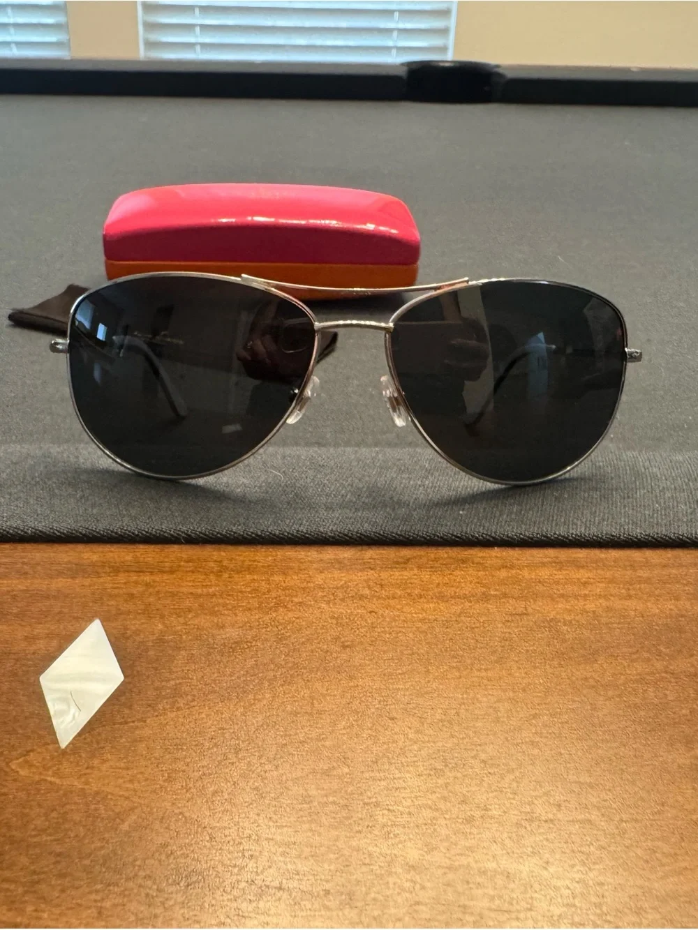 kate spade Silver Frame Sunglasses with Dark Lenses
